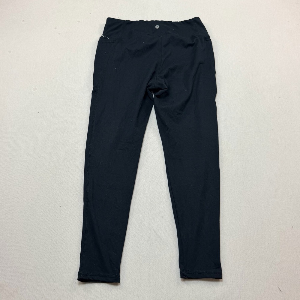 Danskin Leggings Women Large Black Good High Waisted Side Pockets 9594